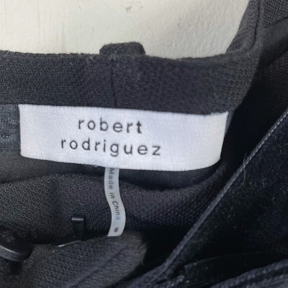 Robert Rodriguez Black Crop Ankle Dress Pants Embellished Embroidered Velvet 6 - Picture 5 of 14